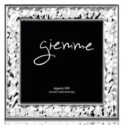 Picture Stylish square silver frame 10x10 cm with beautiful decoration