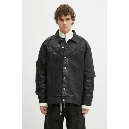 Zdjęcie Rick Owens kurtka Jumbo Worker kolor czarny przejściowa oversize DU01E3761.COMW1