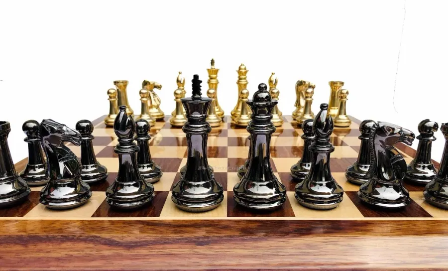 obrazek 7 Luksusowe mosiężne figury szachowe idealne na prezent - The Chess Empire