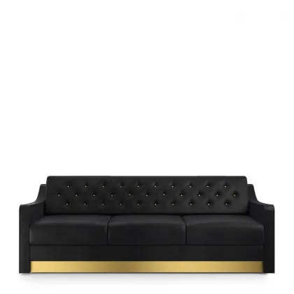 Zdjęcie Czteroosobowa sofa charakteryzująca się kwadratowymi, pikowanymi poduszkami H.90xL.260xP.96 cm