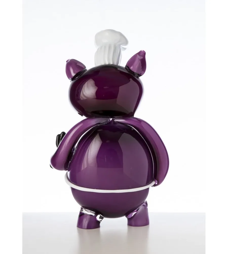 obrazek 4 Fantastyczna figurka ze szkła dmuchanego Murano „Chef Pork” na upominek dla kucharza