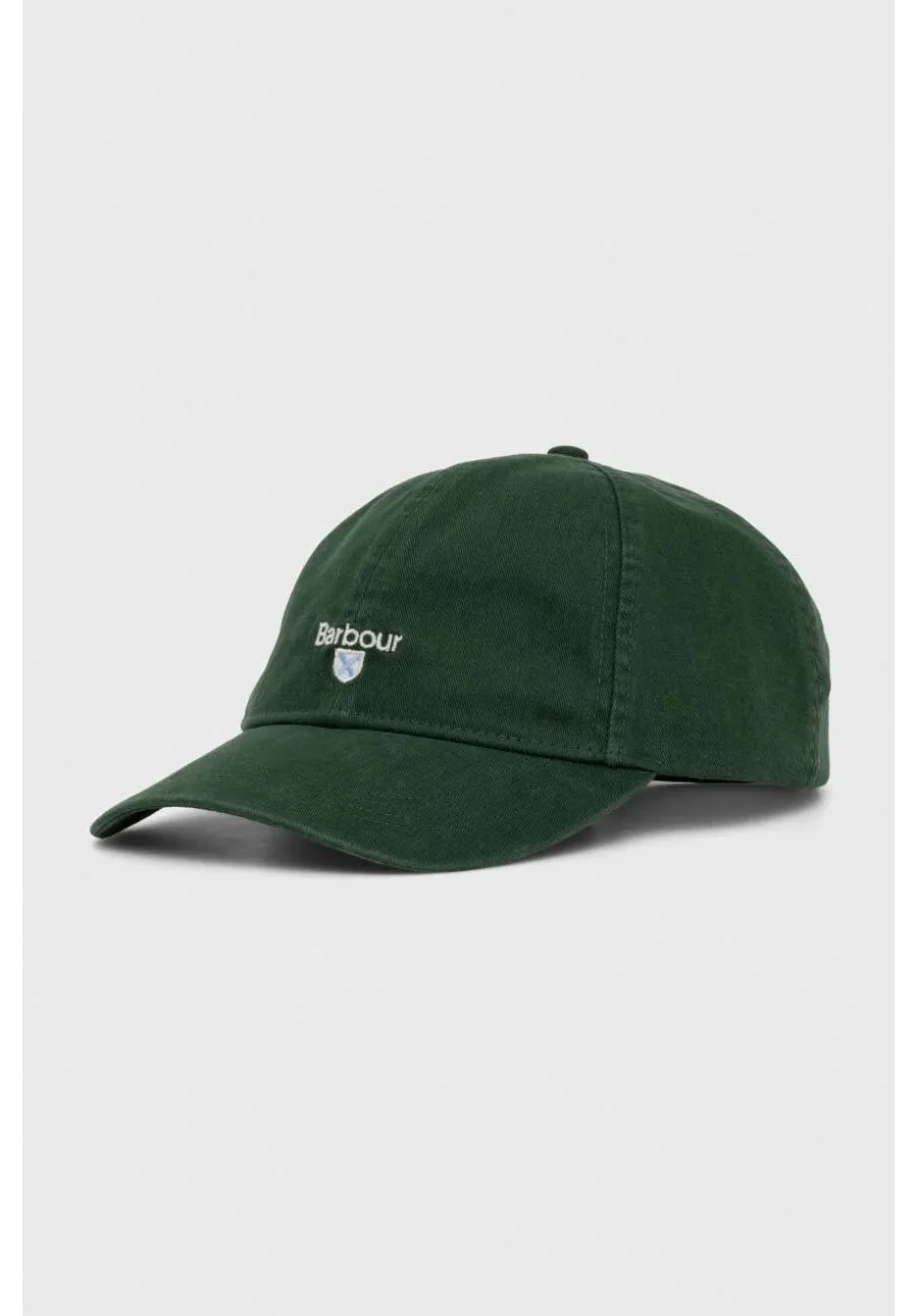 obrazek 1 Barbour czapka z daszkiem bawełniana kolor zielony z aplikacją MHA0274