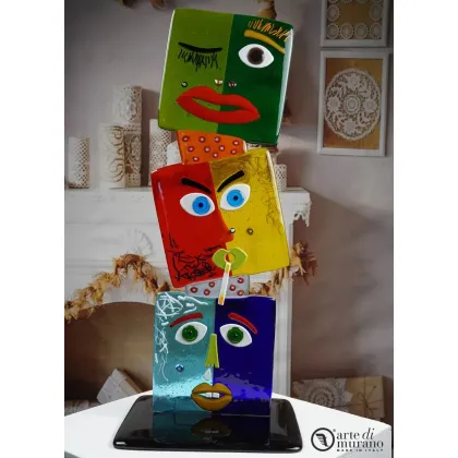 Zdjęcie Abstrakcyjna rzeźba pop-art ze szkła Murano
