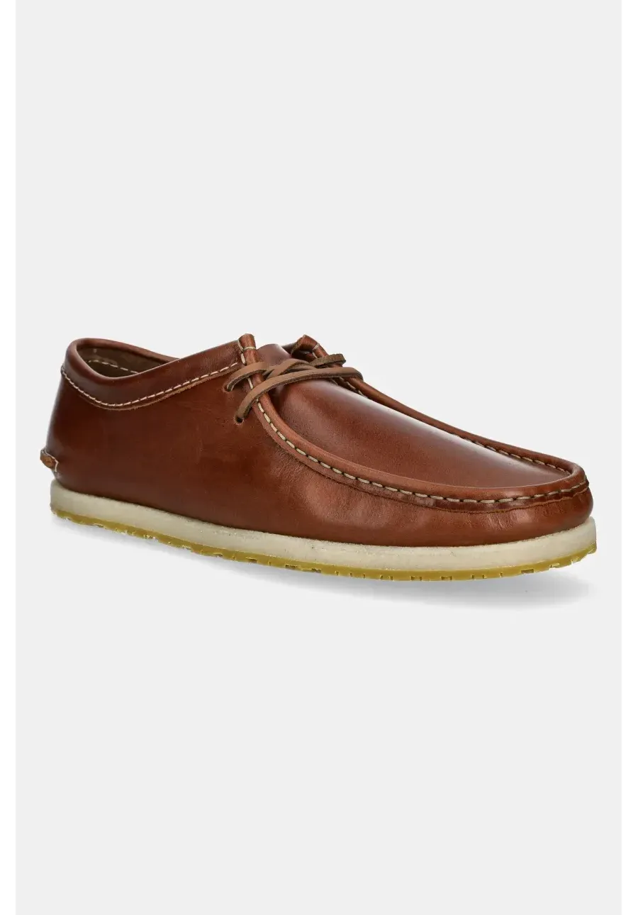 obrazek 1 Clarks Originals mokasyny skórzane Godney Lace męskie kolor brązowy 26181128