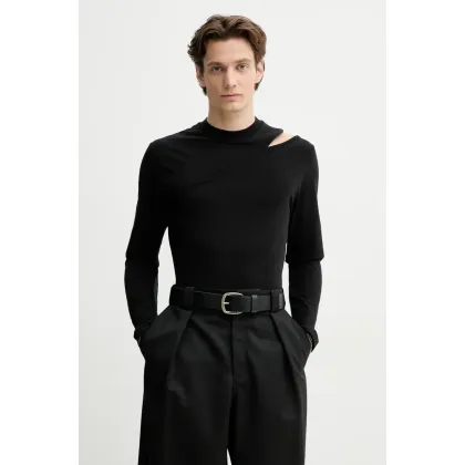 Zdjęcie Heliot Emil longsleeve kolor czarny gładki SS25_M_09_135_BLK01