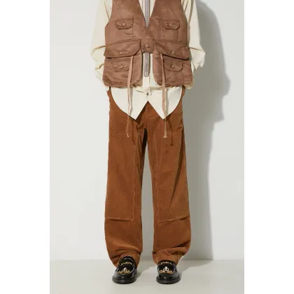 Zdjęcie Engineered Garments spodnie sztruksowe Climbing Pant kolor pomarańczowy proste 23F1F033.WP003