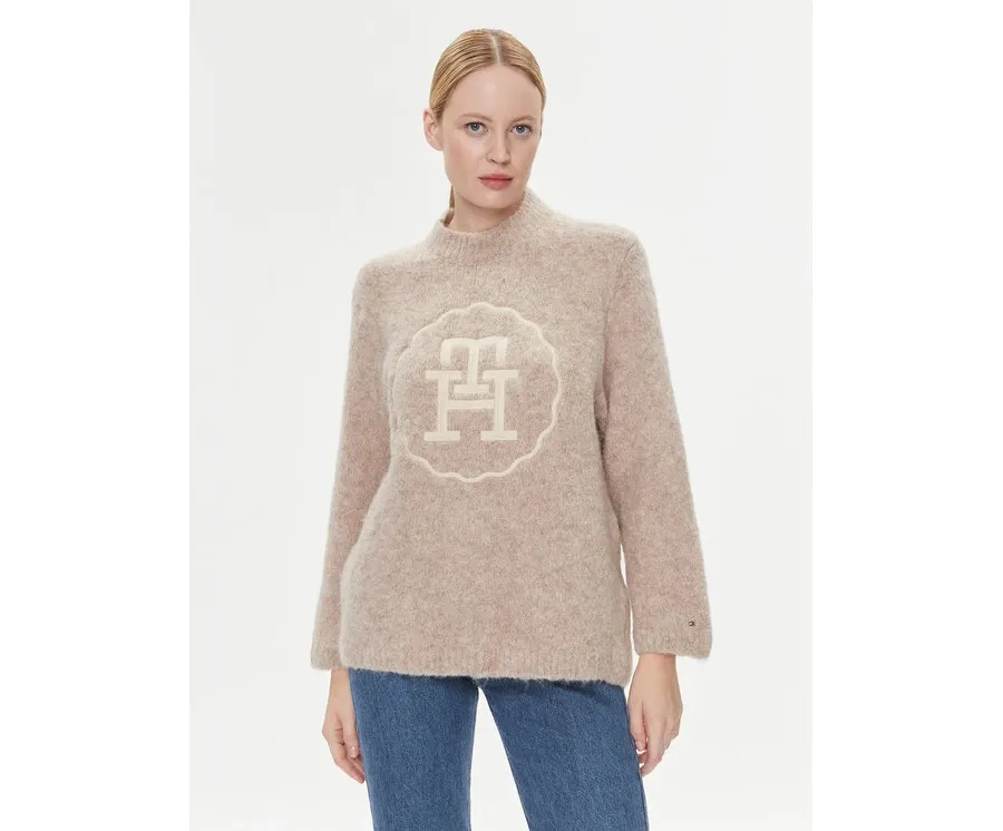 obrazek 1 Tommy Hilfiger Sweter WW0WW40267 Beżowy Oversize