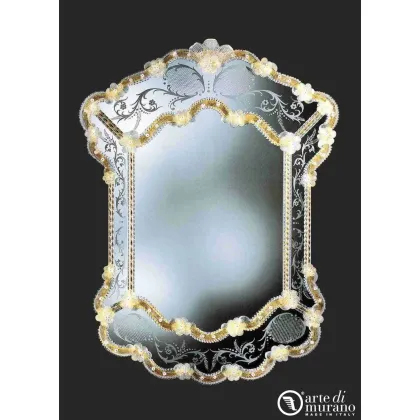 Zdjęcie Wyjątkowe lustro weneckie ze szkła Murano