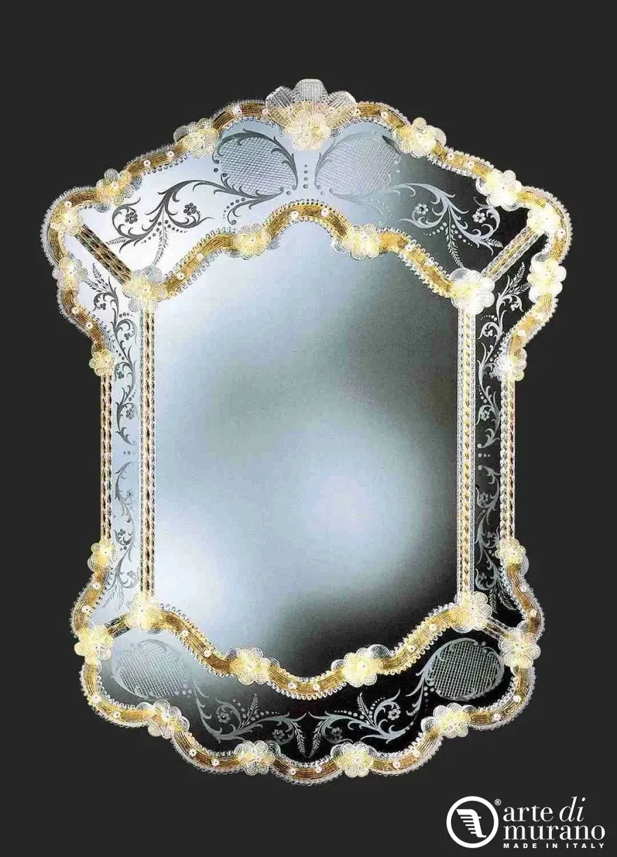 obrazek 1 Wyjątkowe lustro weneckie ze szkła Murano