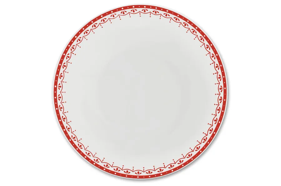 obrazek 1 Ekskluzywny głęboki porcelanowy talerz zdobiony delikatnym czerwonym motywem – Leander