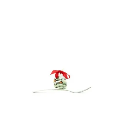 Zdjęcie Duży dekoracyjny świąteczny dzwonek z zimowym pejzażem – Le Ceramiche