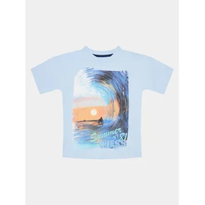 Zdjęcie Guess T-Shirt L4GI12 K8HM4 Błękitny Oversize