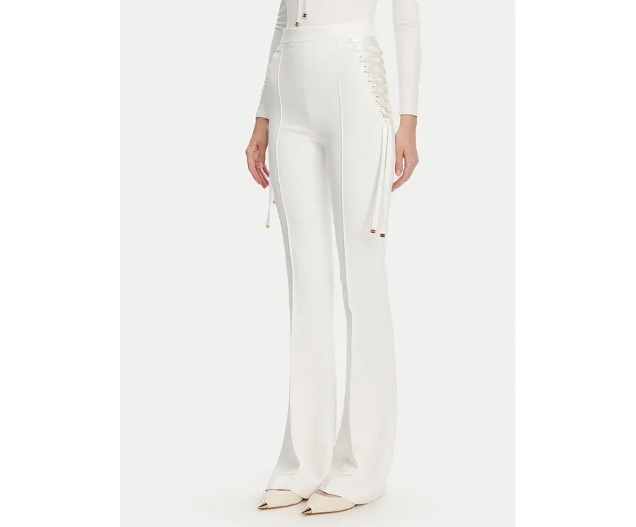 obrazek 1 Elisabetta Franchi Spodnie materiałowe PA-083-51E2 Biały Regular Fit