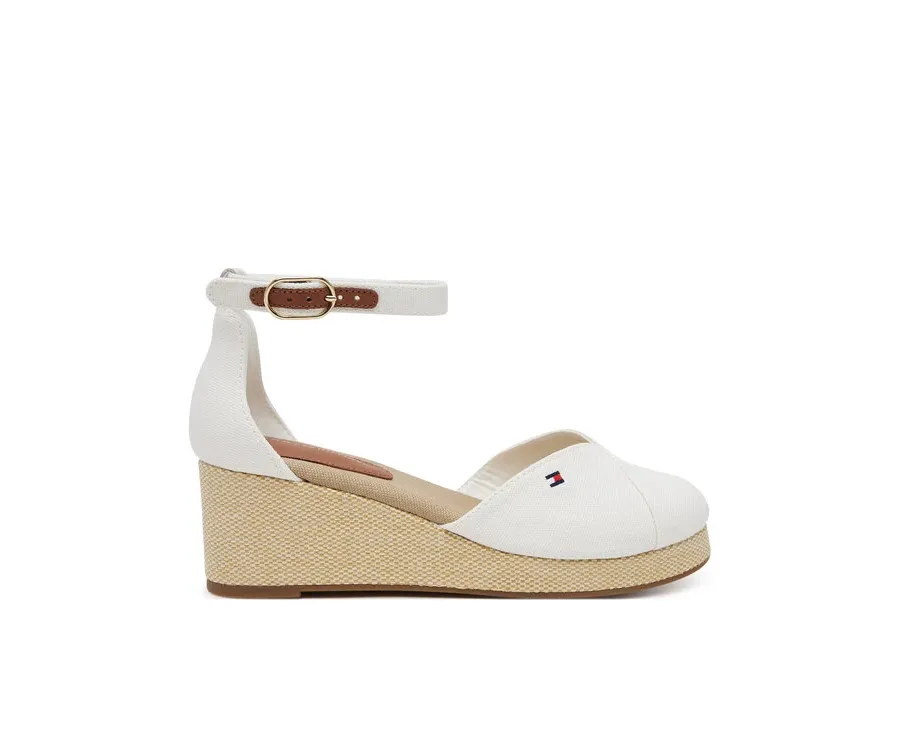 obrazek 1 Tommy Hilfiger Półbuty Flag Closed Toe Mid Wedge Espad FW0FW08657 Biały