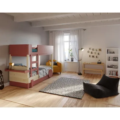 Zdjęcie Łóżko dziecięce piętrowe z rozwijanym zestawem i łóżkiem wysuwanym Montessori - Mathy by Bols