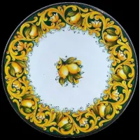 Picture Exclusive garden countertop made of lava decorated with a lemon motif - Ceramiche Valchida