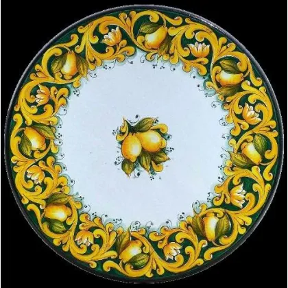 Zdjęcie Ekskluzywny blat do ogrodu wykonany z lawy zdobiony motywem cytryn - Ceramiche Valchida