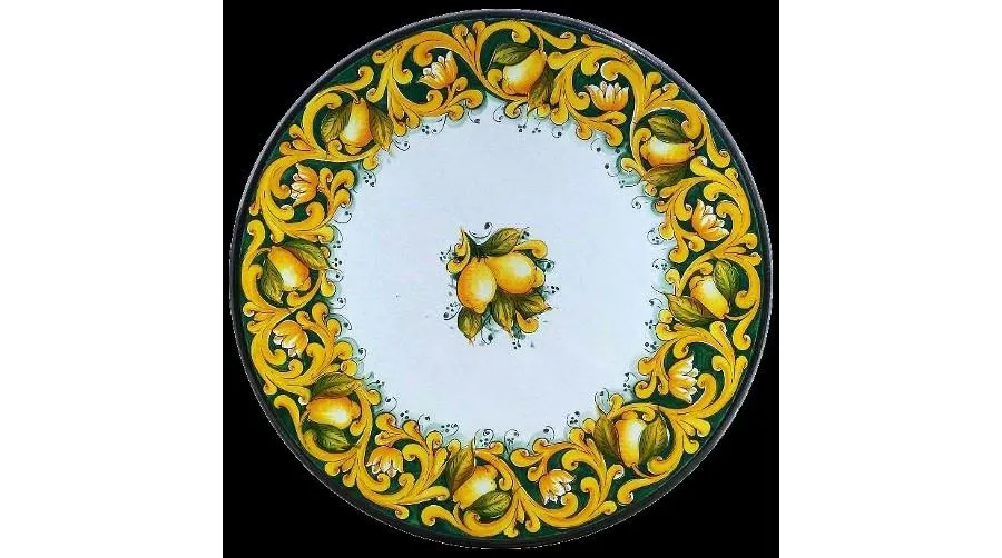 obrazek 1 Ekskluzywny blat do ogrodu wykonany z lawy zdobiony motywem cytryn - Ceramiche Valchida