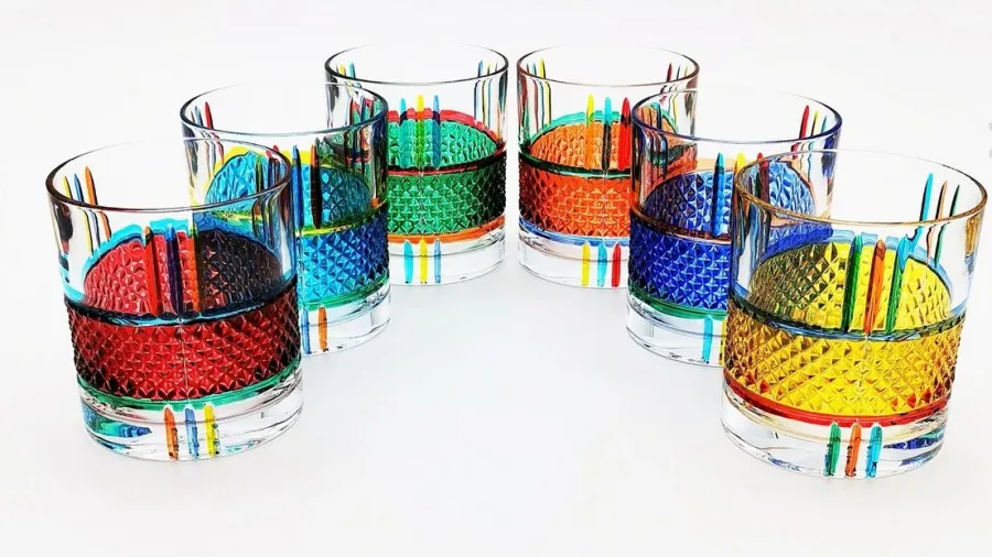 obrazek 4 Kolorowy zestaw 6 szklanek z kolekcji Diamonds 340ml