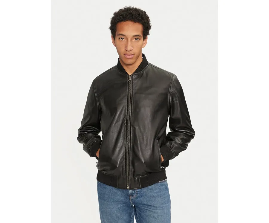 obrazek 1 Pepe Jeans Kurtka skórzana Torno PM402986 Czarny Regular Fit