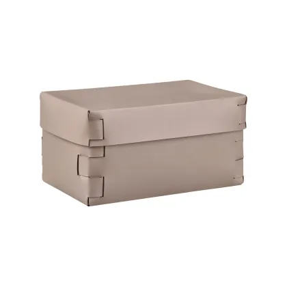 Zdjęcie Eleganckie skórzane pudełko Snob do przechowywania 25x15xH13,5 cm w kolorze cappuccino