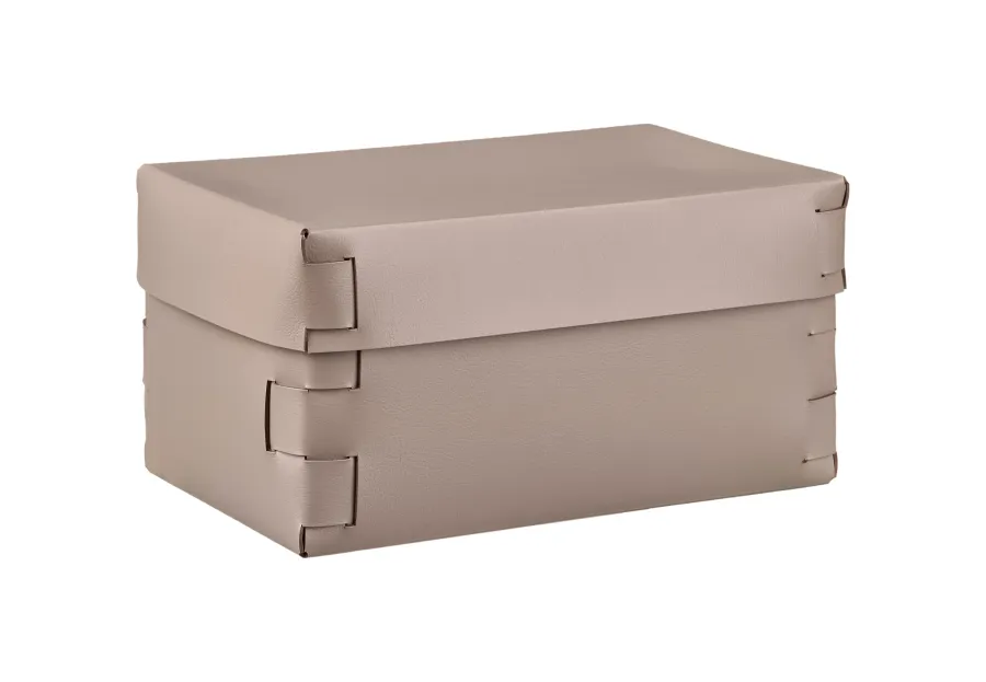 obrazek 1 Eleganckie skórzane pudełko Snob do przechowywania 25x15xH13,5 cm w kolorze cappuccino