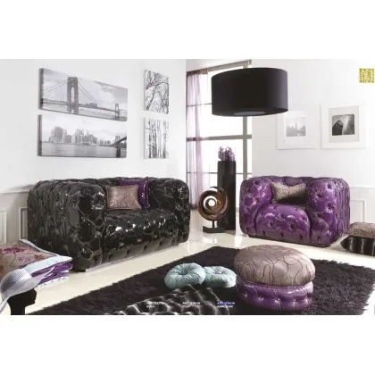 Zdjęcie Niepowtarzalne włoskie meble do salonu - sofa, pufa, fotel