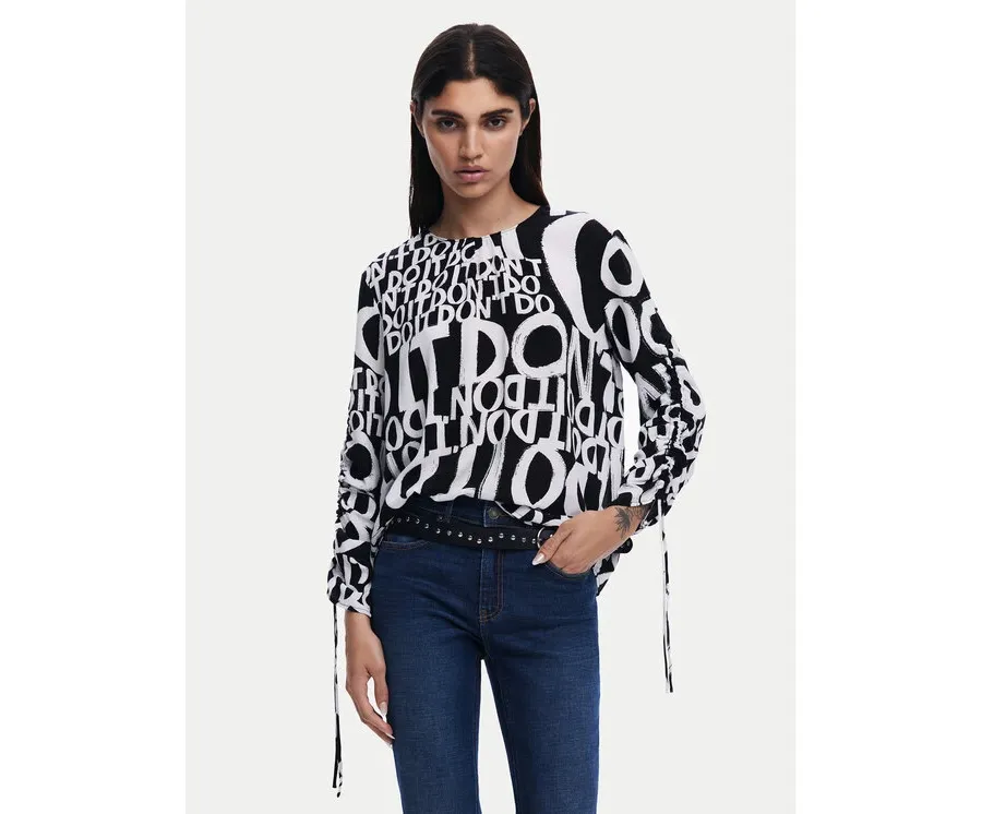 obrazek 1 Desigual Bluzka 25SWBW04 Czarny Regular Fit