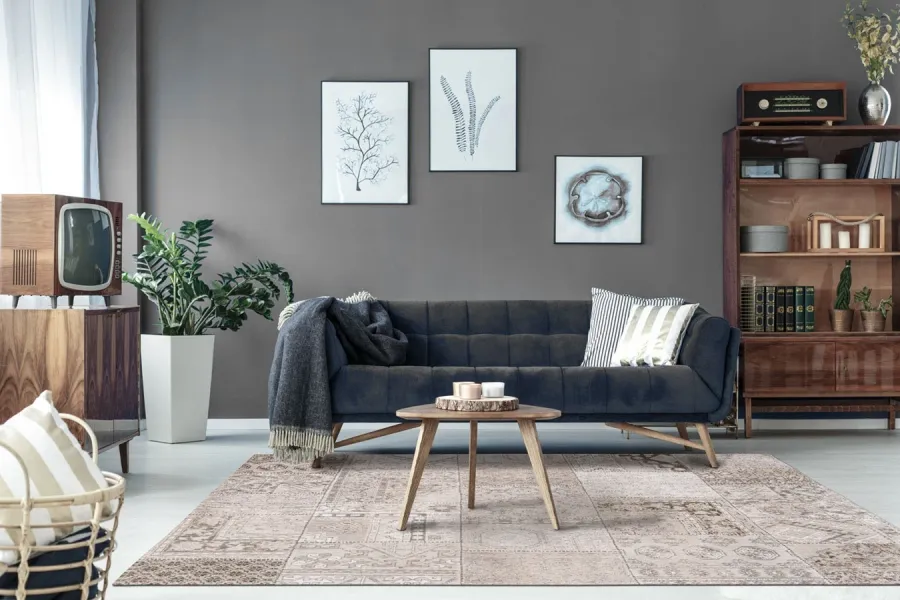 obrazek 2 Ekskluzywny beżowy dywan patchwork - LAWRENCE 8685