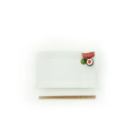 Zdjęcie Mały prostokątny zdobiony talerz do sushi - Le Ceramiche