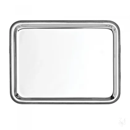 Zdjęcie Duża prostokątna srebrna taca Impero 43×34 cm - Zaramella Argenti