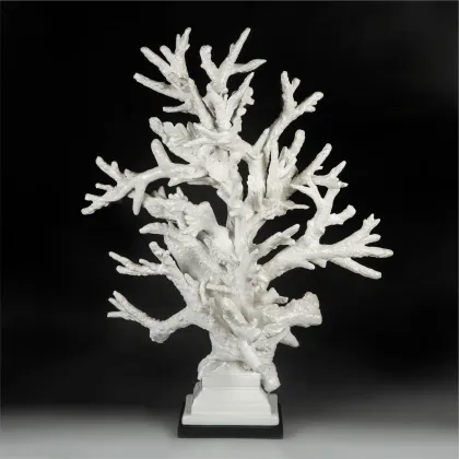 Picture Ceramic Italian sculpture in the shape of a coral on a base