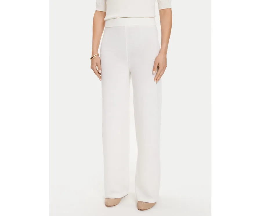 obrazek 1 Max Mara Leisure Spodnie dzianinowe Epopea 24263360 Biały Relaxed Fit