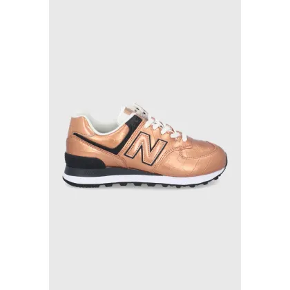Zdjęcie New Balance Buty skórzane WL574PX2 kolor złoty na płaskiej podeszwie WL574PX2-224