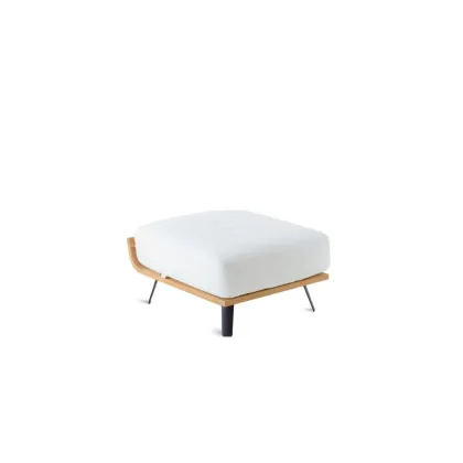 Zdjęcie Stylowa pufa Welcome 66×85 cm z drewna tekowego do ogrodu i na taras