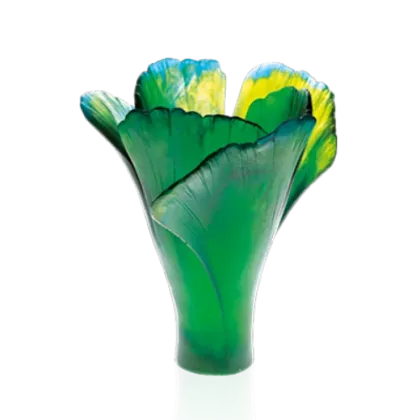 Zdjęcie Kryształowy duży wazon inspirowany liśćmi miłorzębu