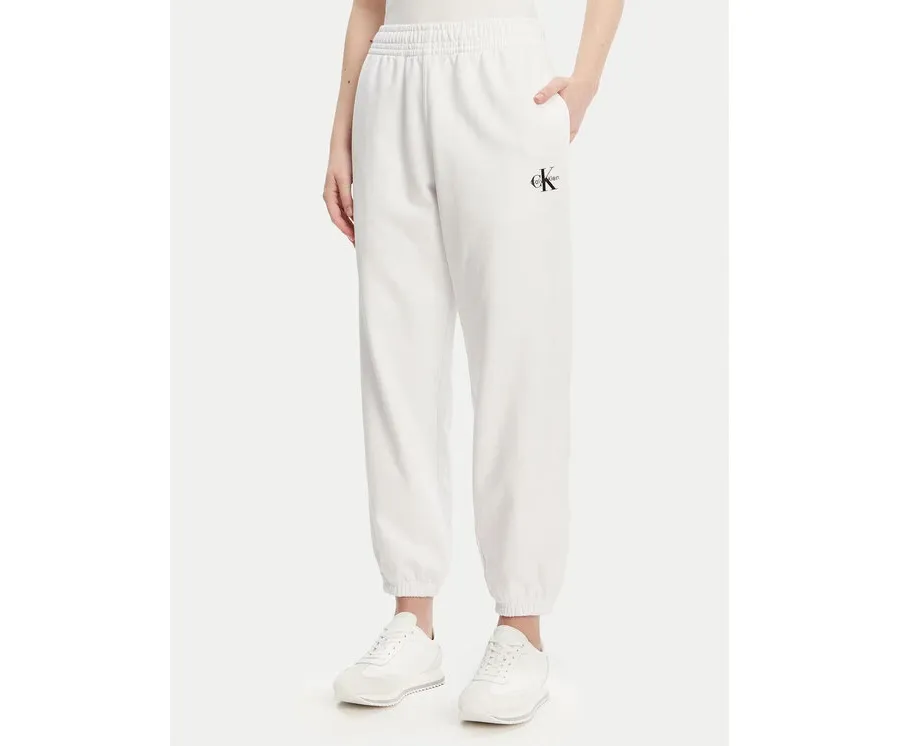 obrazek 1 Calvin Klein Jeans Spodnie dresowe Monologo LV047B235G Biały Regular Fit