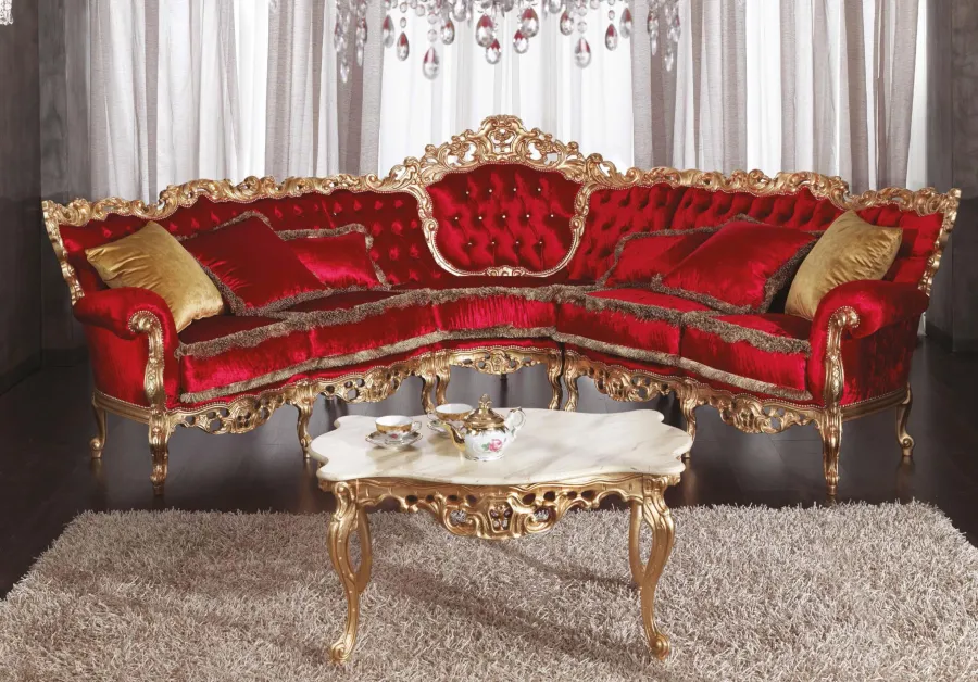 obrazek 1 Luksusowa włoska rogowa sofa w stylu antycznym – Morello Gianpaolo