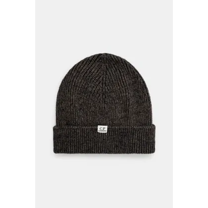 Zdjęcie C.P. Company czapka z domieszką wełny Knit Cap kolor beżowy z cienkiej dzianiny 17CMAC300A006170A
