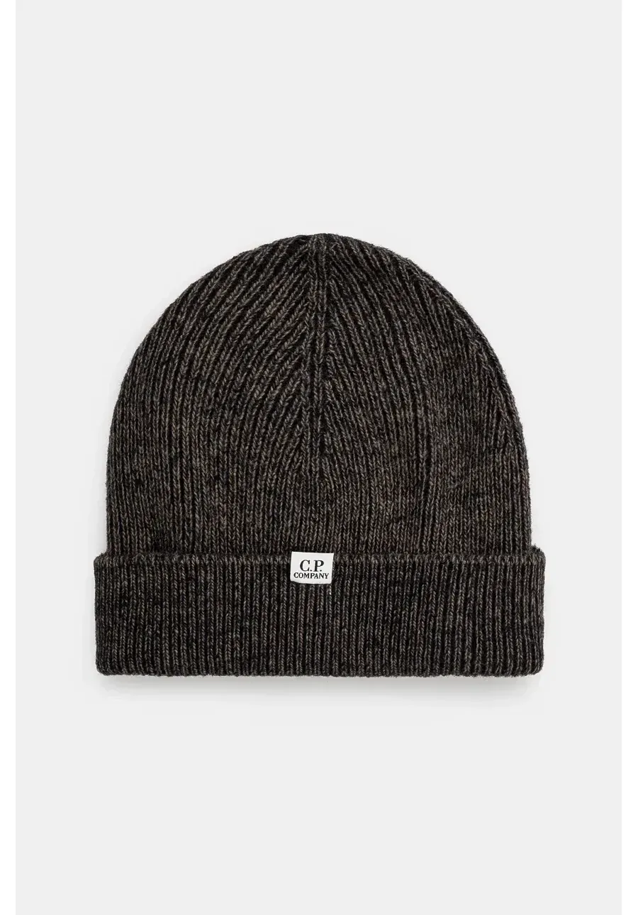 obrazek 1 C.P. Company czapka z domieszką wełny Knit Cap kolor beżowy z cienkiej dzianiny 17CMAC300A006170A