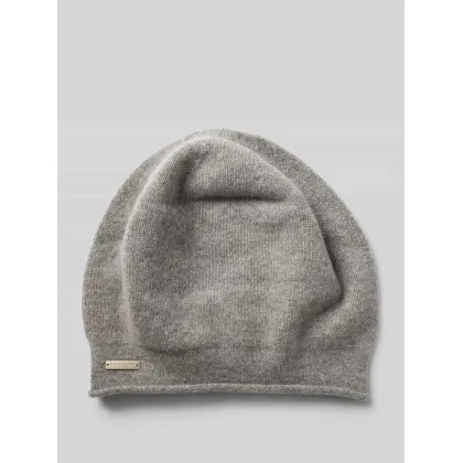 Zdjęcie Czapka beanie z czystego kaszmiru z detalem z logo