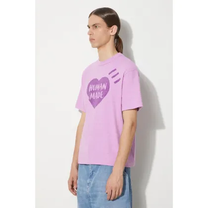 Zdjęcie Human Made t-shirt bawełniany Color męski kolor fioletowy z nadrukiem HM27CS006