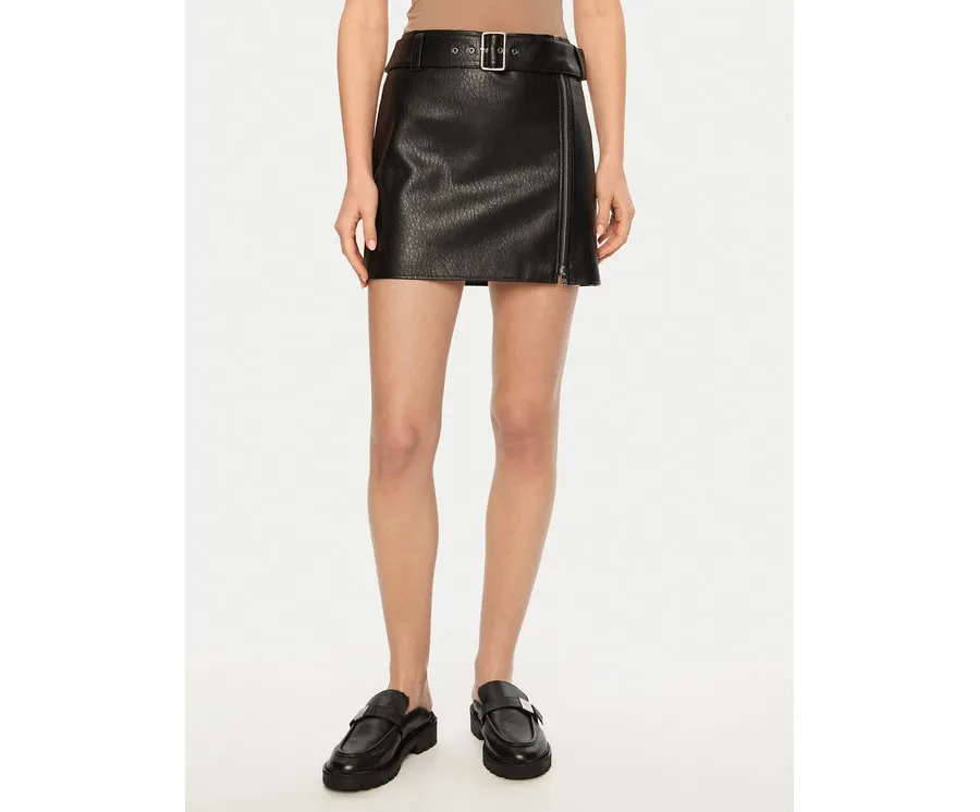 obrazek 1 HUGO Spódnica skórzana mini 50533859 Czarny Regular Fit
