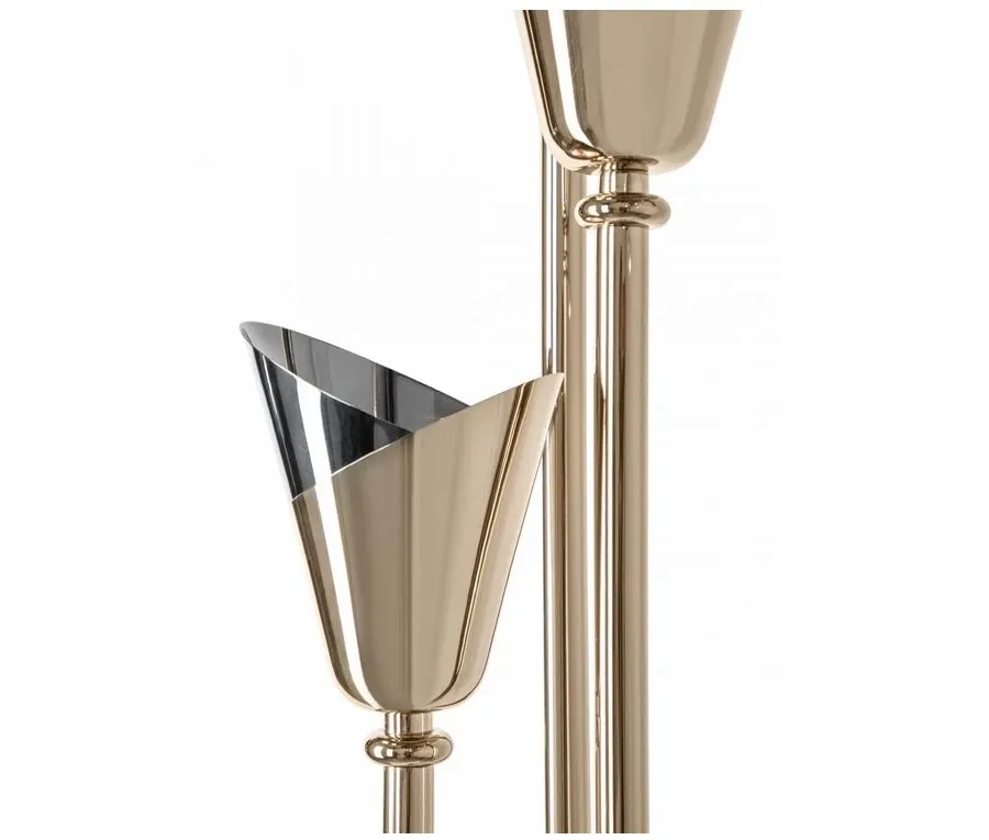 obrazek 2 Elegancka lampa podłogowa z mosiądzu i marmurową podstawą