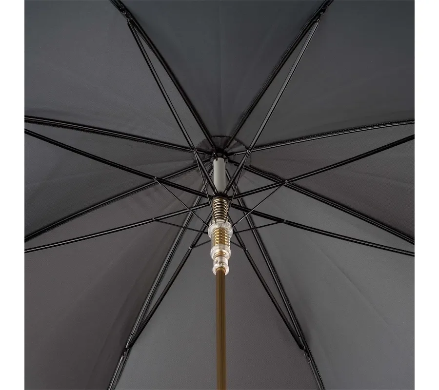 obrazek 6 Piękny stylowy brązowy parasol męski z rączką w kształcie głowy buldoga francuskiego – Pasotti