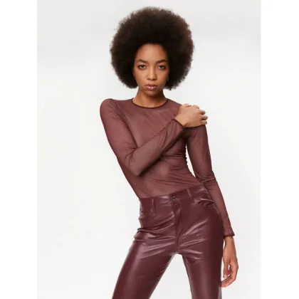 Zdjęcie TWINSET Body 232TT2480 Bordowy Slim Fit