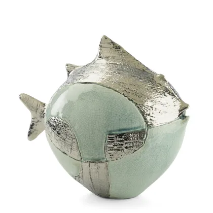 Zdjęcie Ceramiczna ryba rozdymkowata z glazurą H.25xL.21xP.31 cm