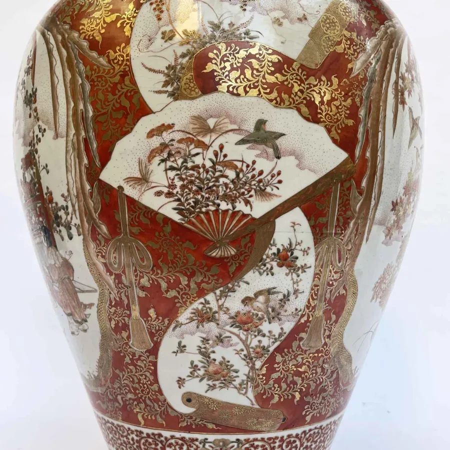 obrazek 4 Duży wazon porcelanowy Kutani Okres Meiji Koniec XIX wieku