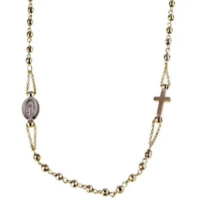 Zdjęcie Cudowny łańcuszek różaniec typu choker o długości 45 cm z fasetowanymi koralikami