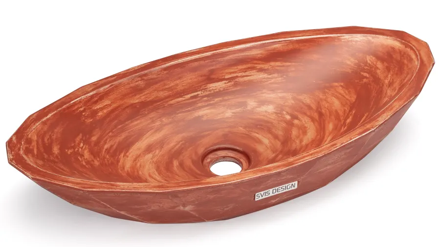 obrazek 2 Elegancka umywalka 60 cm DIAMOND BASIC – PATINA, brązowo-czerwony, lakier matowy